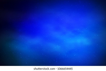 Dark BLUE vector texture with milky way stars. Shining colored illustration with bright astronomical stars. Template for cosmic backgrounds.