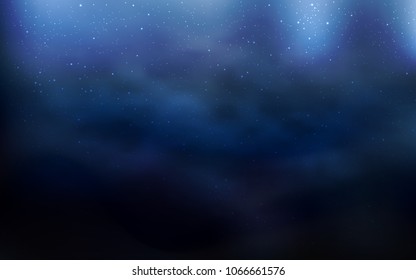 Dark BLUE vector texture with milky way stars. Modern abstract illustration with Big Dipper stars. Best design for your ad, poster, banner.