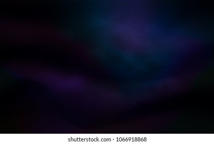 Dark BLUE vector texture with milky way stars. Space stars on blurred abstract background with gradient. Template for cosmic backgrounds.