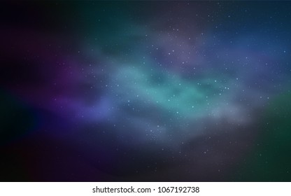 Dark BLUE vector texture with milky way stars. Shining illustration with sky stars on abstract template. Pattern for astronomy websites.