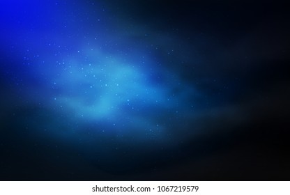 Dark BLUE vector texture with milky way stars. Blurred decorative design in simple style with galaxy stars. Pattern for futuristic ad, booklets.