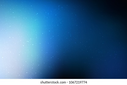 Dark BLUE vector texture with milky way stars. Blurred decorative design in simple style with galaxy stars. Pattern for futuristic ad, booklets.