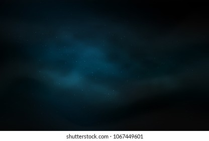 Dark BLUE vector texture with milky way stars. Shining colored illustration with bright astronomical stars. Pattern for futuristic ad, booklets.