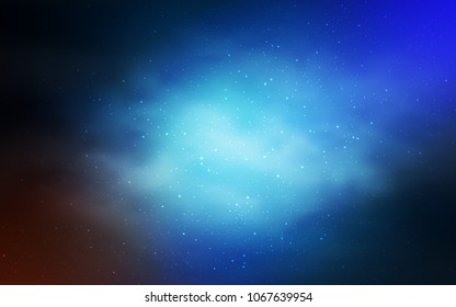 Dark BLUE vector texture with milky way stars. Blurred decorative design in simple style with galaxy stars. Pattern for astronomy websites.