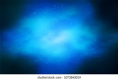Dark BLUE vector texture with milky way stars. Modern abstract illustration with Big Dipper stars. Best design for your ad, poster, banner.