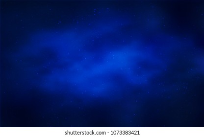 Dark BLUE vector texture with milky way stars. Shining colored illustration with bright astronomical stars. Best design for your ad, poster, banner.