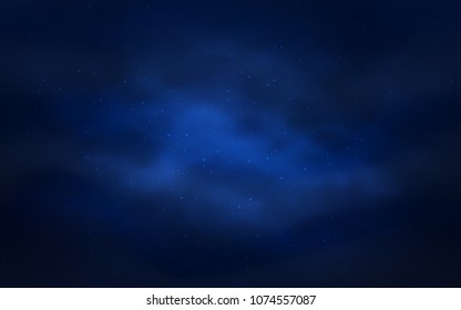 Dark BLUE vector texture with milky way stars. Space stars on blurred abstract background with gradient. Pattern for astronomy websites.