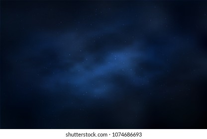 Dark BLUE vector texture with milky way stars. Blurred decorative design in simple style with galaxy stars. Pattern for futuristic ad, booklets.