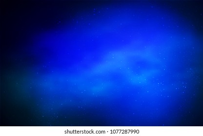 Dark BLUE vector texture with milky way stars. Modern abstract illustration with Big Dipper stars. Template for cosmic backgrounds.