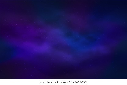 Dark BLUE vector texture with milky way stars. Blurred decorative design in simple style with galaxy stars. Smart design for your business advert.