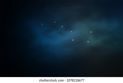 Dark BLUE vector texture with milky way stars. Glitter abstract illustration with colorful cosmic stars. Pattern for astrology websites.