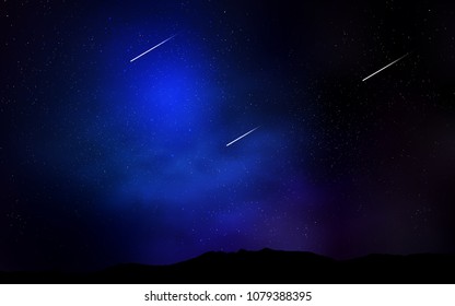 Dark BLUE vector texture with milky way stars. Shining illustration with sky stars on abstract template. Pattern for astronomy websites.