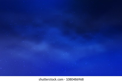 Dark BLUE vector texture with milky way stars. Glitter abstract illustration with colorful cosmic stars. Best design for your ad, poster, banner.