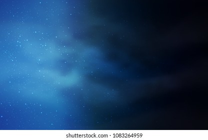 Dark BLUE vector texture with milky way stars. Blurred decorative design in simple style with galaxy stars. Smart design for your business advert.