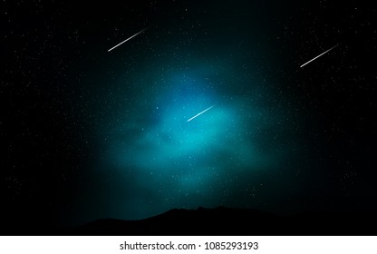 Dark BLUE vector texture with milky way stars. Shining illustration with sky stars on abstract template. Pattern for futuristic ad, booklets.