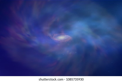 Dark BLUE vector texture with milky way stars. Shining colored illustration with bright astronomical stars. Pattern for astronomy websites.