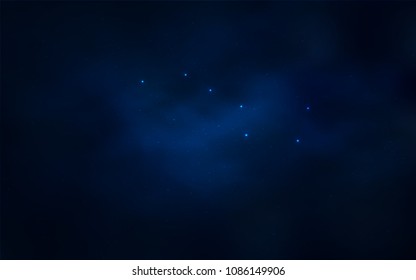 Dark BLUE vector texture with milky way stars. Shining illustration with sky stars on abstract template. Pattern for futuristic ad, booklets.