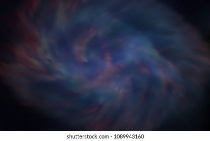 Dark BLUE vector texture with milky way stars. Space stars on blurred abstract background with gradient. Pattern for futuristic ad, booklets.