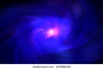 Dark BLUE vector texture with milky way stars. Space stars on blurred abstract background with gradient. Best design for your ad, poster, banner.