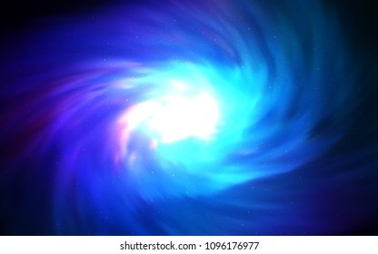 Dark BLUE vector texture with milky way stars. Glitter abstract illustration with colorful cosmic stars. Smart design for your business advert.