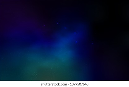 Dark BLUE vector texture with milky way stars. Modern abstract illustration with Big Dipper stars. Pattern for futuristic ad, booklets.