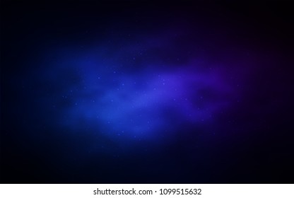 Dark BLUE vector texture with milky way stars. Glitter abstract illustration with colorful cosmic stars. Template for cosmic backgrounds.