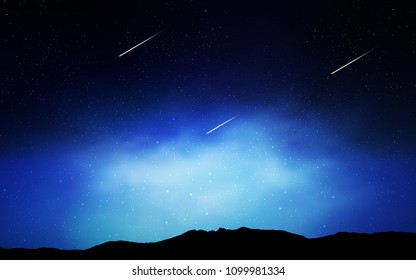 Dark BLUE vector texture with milky way stars. Space stars on blurred abstract background with gradient. Smart design for your business advert.