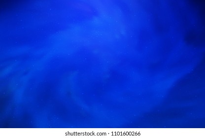 Dark BLUE vector texture with milky way stars. Glitter abstract illustration with colorful cosmic stars. Template for cosmic backgrounds.