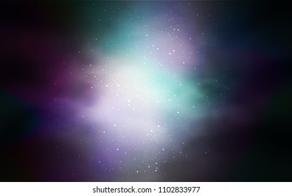 Dark BLUE vector texture with milky way stars. Modern abstract illustration with Big Dipper stars. Best design for your ad, poster, banner.
