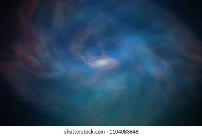 Dark BLUE vector texture with milky way stars. Glitter abstract illustration with colorful cosmic stars. Pattern for futuristic ad, booklets.