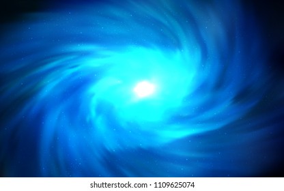 Dark BLUE vector texture with milky way stars. Shining colored illustration with bright astronomical stars. Smart design for your business advert.