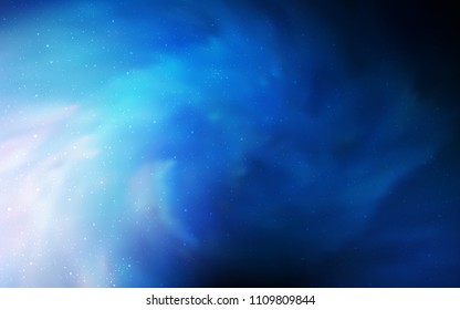Dark BLUE vector texture with milky way stars. Blurred decorative design in simple style with galaxy stars. Pattern for astrology websites.