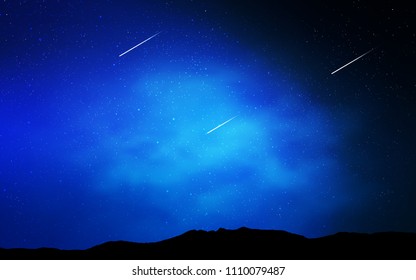 Dark BLUE vector texture with milky way stars. Blurred decorative design in simple style with galaxy stars. Smart design for your business advert.