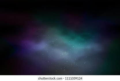 Dark BLUE vector texture with milky way stars. Shining illustration with sky stars on abstract template. Best design for your ad, poster, banner.