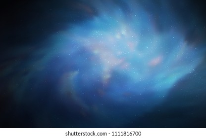 Dark BLUE vector texture with milky way stars. Shining colored illustration with bright astronomical stars. Smart design for your business advert.