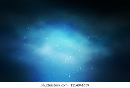 Dark BLUE vector texture with milky way stars. Modern abstract illustration with Big Dipper stars. Pattern for futuristic ad, booklets.