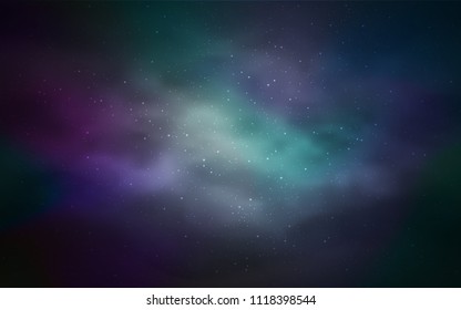 Dark BLUE vector texture with milky way stars. Shining illustration with sky stars on abstract template. Pattern for astrology websites.