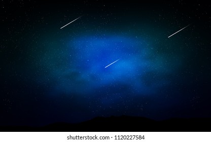 Dark BLUE vector texture with milky way stars. Blurred decorative design in simple style with galaxy stars. Best design for your ad, poster, banner.