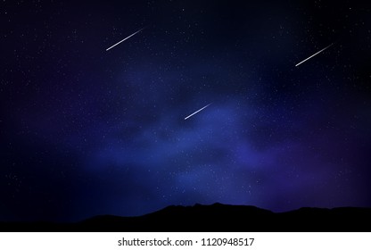 Dark BLUE vector texture with milky way stars. Glitter abstract illustration with colorful cosmic stars. Pattern for astrology websites.
