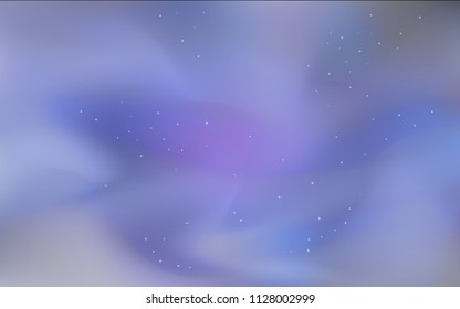 Dark BLUE vector texture with milky way stars. Shining colored illustration with bright astronomical stars. Template for cosmic backgrounds.