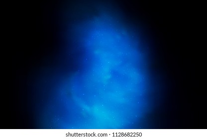 Dark BLUE vector texture with milky way stars. Shining illustration with sky stars on abstract template. Best design for your ad, poster, banner.
