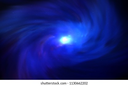 Dark BLUE vector texture with milky way stars. Blurred decorative design in simple style with galaxy stars. Pattern for astronomy websites.