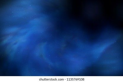 Dark BLUE vector texture with milky way stars. Glitter abstract illustration with colorful cosmic stars. Pattern for futuristic ad, booklets.