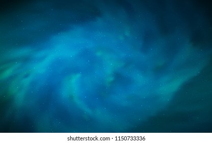 Dark BLUE vector texture with milky way stars. Glitter abstract illustration with colorful cosmic stars. Pattern for astronomy websites.