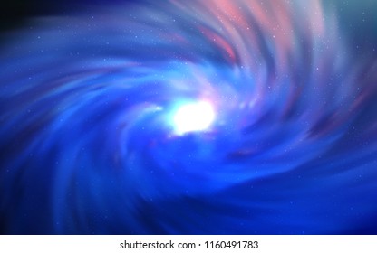 Dark BLUE vector texture with milky way stars. Blurred decorative design in simple style with galaxy stars. Template for cosmic backgrounds.