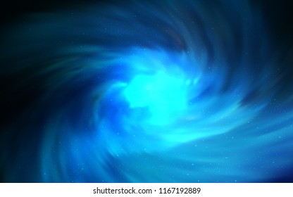 Dark BLUE vector texture with milky way stars. Blurred decorative design in simple style with galaxy stars. Template for cosmic backgrounds.