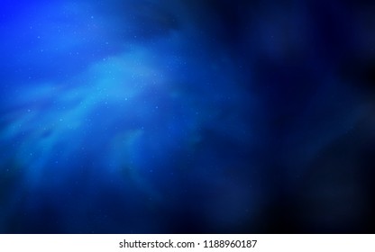 Dark BLUE vector texture with milky way stars. Blurred decorative design in simple style with galaxy stars. Template for cosmic backgrounds.