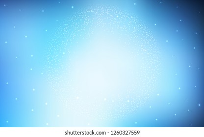 Dark BLUE vector texture with milky way stars. Blurred decorative design in simple style with galaxy stars. Template for cosmic backgrounds.