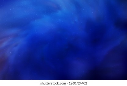 Dark BLUE vector texture with milky way stars. Shining colored illustration with bright astronomical stars. Pattern for astrology websites.
