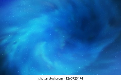 Dark BLUE vector texture with milky way stars. Blurred decorative design in simple style with galaxy stars. Pattern for astronomy websites.